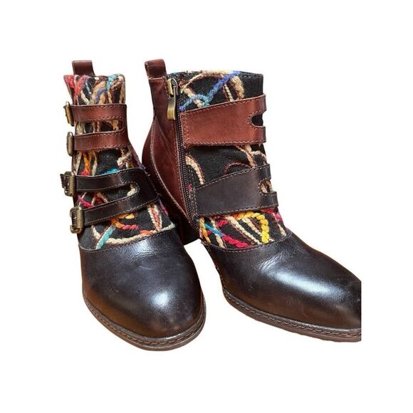Spring Step L'Artiste Women's Redding Boot SZ 38/8 Block Heel Brown/ Tan NWOB - Picture 7 of 12